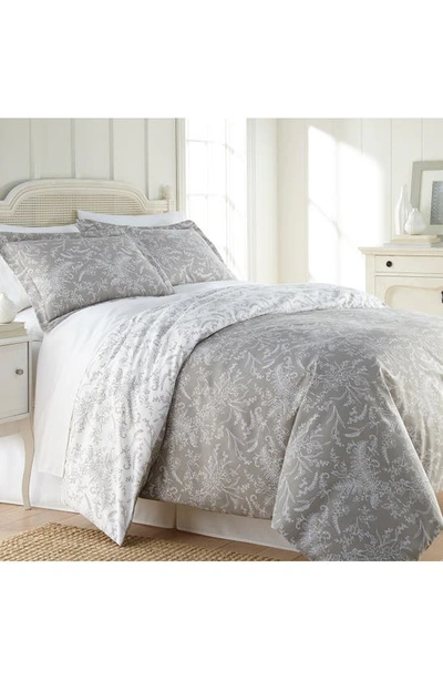 Southshore Fine Linens Winter Brush Duvet Set In Steel Grey