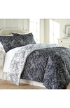 Southshore Fine Linens Winter Brush Duvet Set In Black