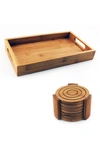 Berghoff Bamboo Tray & Coaster Set In Natural