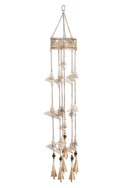 Ginger Birch Studio Ginger And Birch Studio Gold Metal Butterfly Wind Chime