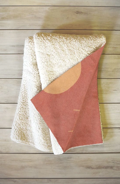 Deny Designs Lola Terracota Geometrical Throw Blanket In Tan
