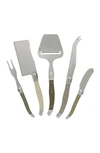 French Home 5-piece Laguiole Mist Cheese Knife/fork & Slicer Set In Mist Colors