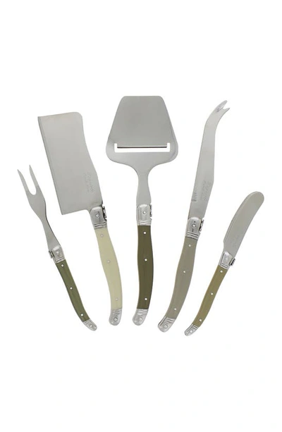 French Home 5-piece Laguiole Mist Cheese Knife/fork & Slicer Set In Mist Colors