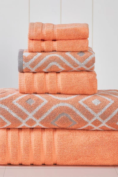 Modern Threads Yard Dyed Towel 6-piece Set In Coral