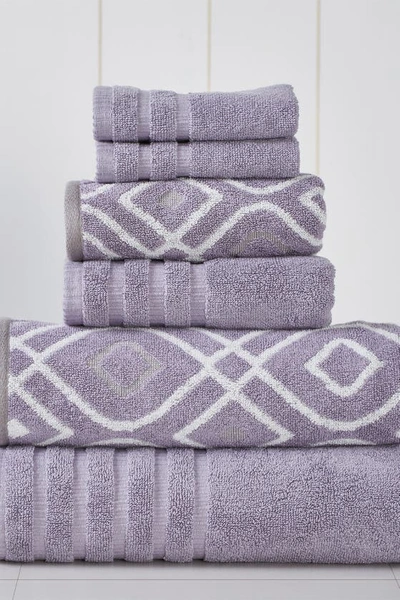 Modern Threads Yard Dyed Towel 6-piece Set In Grey Lavender