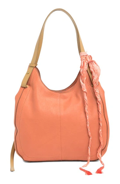 Lucky Brand Idah Leather Tote In Tawny Orange Multi Smooth Leat