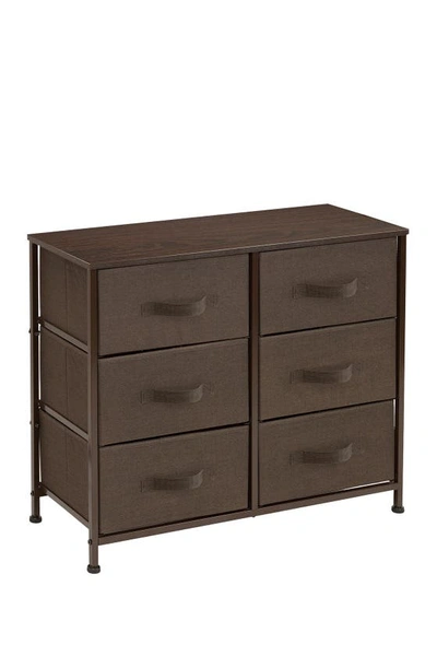 Sorbus Brown Extra Wide 6-drawer Organizer