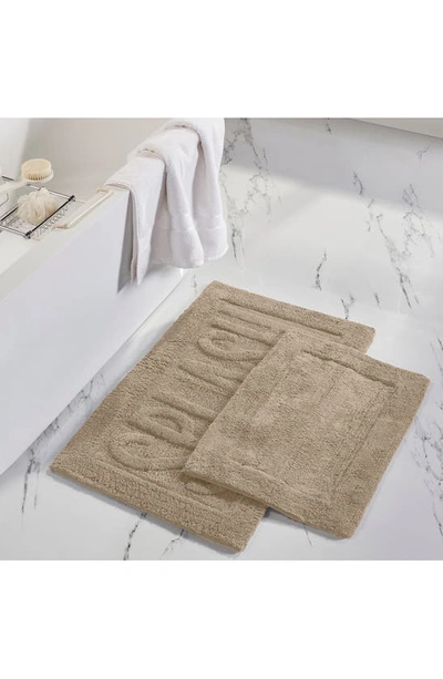 Modern Threads Cotton Bath Mat In Khaki