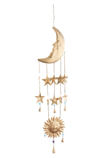 Ginger Birch Studio Ginger And Birch Studio Gold Metal Moon Wind Chime