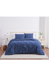 Southshore Fine Linens Pinch Pintuck Duvet Cover Set In Dark Blue