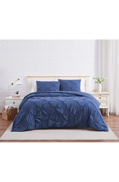 Southshore Fine Linens Pinch Pintuck Duvet Cover Set In Dark Blue