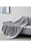 Southshore Fine Linens Faux Shearling Fleece Oversized Reversible Blanket In Grey