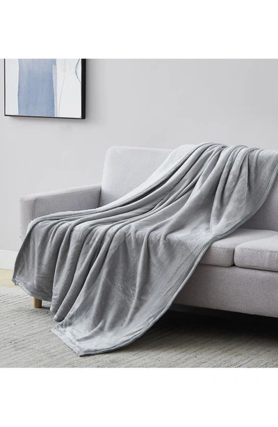 Southshore Fine Linens Faux Shearling Fleece Oversized Reversible Blanket In Grey