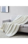 Southshore Fine Linens Faux Shearling Fleece Oversized Reversible Blanket In Cream