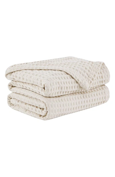 Southshore Fine Linens Waffle Cotton Blanket In Taupe