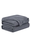 Southshore Fine Linens Waffle Cotton Blanket In Grey