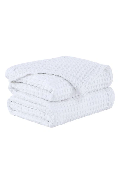 Southshore Fine Linens Waffle Cotton Blanket In White