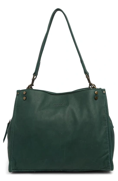 American Leather Co. Lenox Leather Satchel In Hunter Green