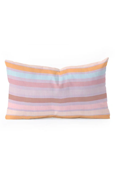 Deny Designs Mirimo Pastello Stripes Lumbar Throw Pillow In Multi