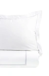Melange King 600 Thread Count Cotton 2 Stripe Embroidered Duvet Set In Charcoal Grey