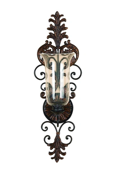 Willow Row Scrolled Metal Candle Wall Sconce In Gold