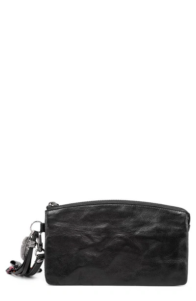 Old Trend Bluebell Leather Clutch In Black