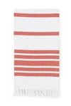 Linum Home Textiles 100% Turkish Cotton Herringbone Pestemal Beach Towel In Red/ White