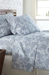 Southshore Fine Linens Perfect Paisley Printed Sheet Set In White W Blue/ Paisley