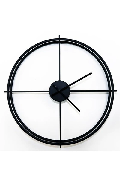 Walplus Minimalist 50cm Iron Wall Clock In Black