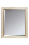 OVERSTOCK ART CREAM ANGLED CHAMPAGNE BEAD ACCENT FRAMED WALL MIRROR
