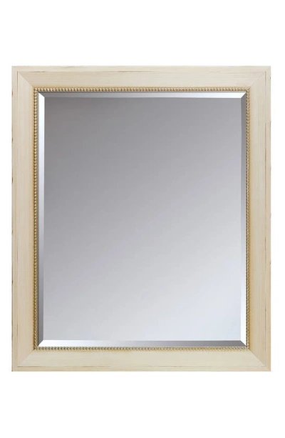 Overstock Art Cream Angled Champagne Bead Accent Framed Wall Mirror In Multi