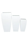 Vivian Lune Home White Metal Vase In White