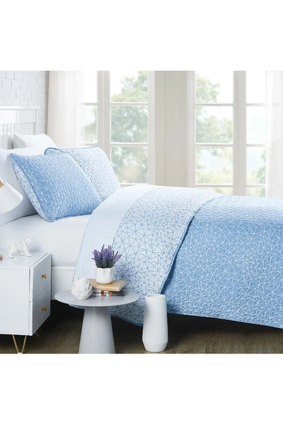 Southshore Fine Linens Geometric Maze Oversized Quilt Sets In Geometric Maze Blue
