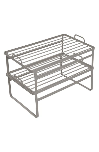 Honey-can-do Stackable Cabinet Shelves In Grey