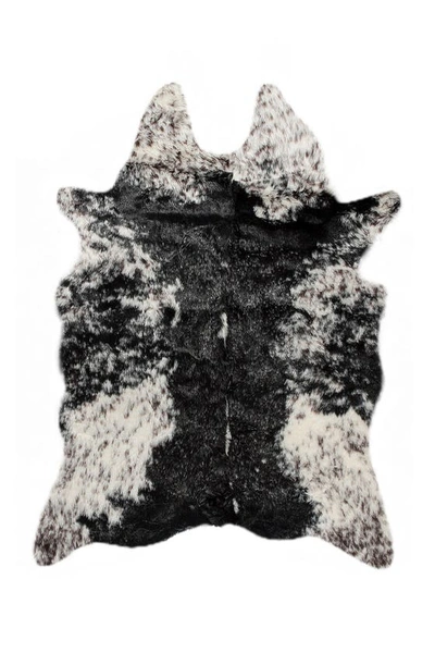 Luxe Edinburg Faux Cowhide Rug/throw In S P Black/white