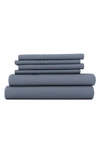 Homespun Premium Ultra Soft 6 Piece Microfiber Solid Sheet Set In Stone