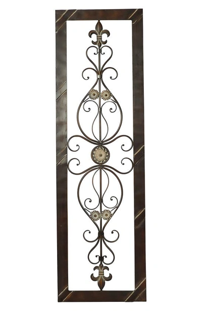Willow Row Industrial Iron Wall Decor Panel In Brown