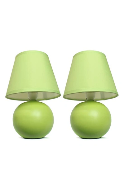 Lalia Home Mini Ceramic Globe Table Lamp In Green