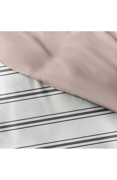 Homespun Premium Ultra Soft Desert Stripe 3-piece Reversible Duvet Cover Set In Rose