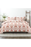 Homespun Premium Ultra Soft Adobe Diamond 3-piece Reversible Duvet Cover Set In Clay