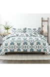 Homespun Premium Ultra Soft Adobe Diamond 3-piece Reversible Duvet Cover Set In Teal