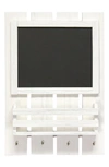 Lalia Home Chalkboard Sign Key Holder Wall Organizer In White Wash