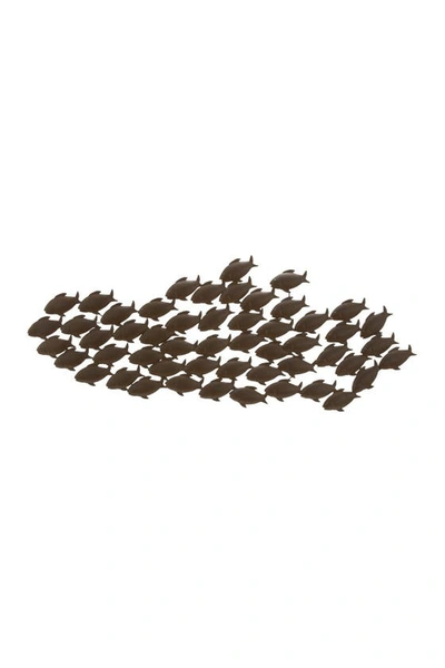 Willow Row Metal Fish Wall Decor In Dark Brown