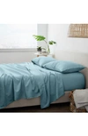 Homespun Solid Sheet 4-piece Set In Ocean