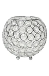 Lalia Home Elipse Crystal Circular Bowl Candle Holder In Chrome