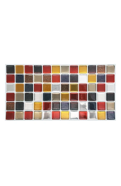 Walplus Cream Brown And Cherry Glitter Mosaic 3d Sticker Tile 24-piece Set In Red/ Orange