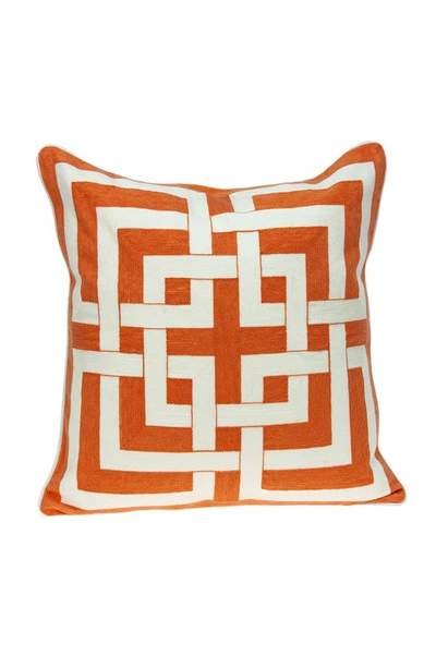 Parkland Collection Simbel Embroidered Accent Pillow In Orange
