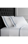 Melange 600tc Rope Embroidered 2-piece Duvet Set In Navy