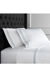 Melange 600tc Rope Embroidered 2-piece Duvet Set In Blue