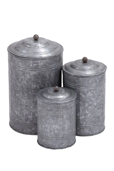 Sonoma Sage Home Galvanized Metal Canisters In Grey